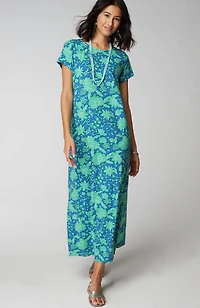 cap-sleeve maxi dress