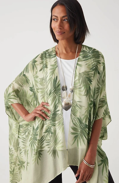 printed textured ruana