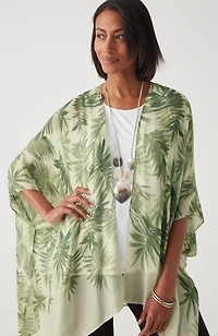 printed textured ruana