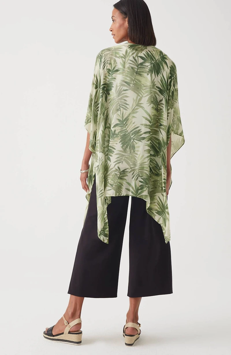 printed textured ruana