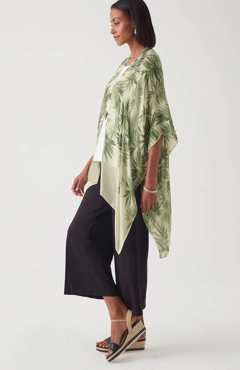 printed textured ruana