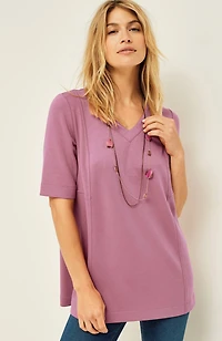 pure jill double-knit seamed tunic