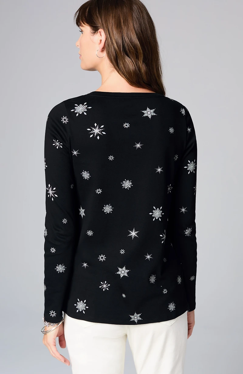 long-sleeve pima crew-neck tee