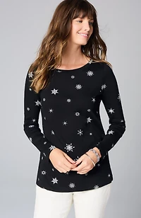 long-sleeve pima crew-neck tee