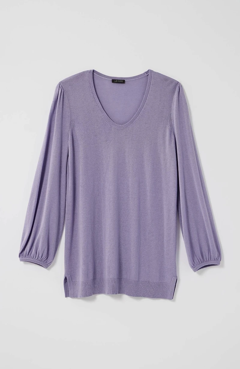 wearever silk-blend blouson-sleeve sweater