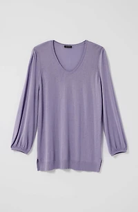 wearever silk-blend blouson-sleeve sweater
