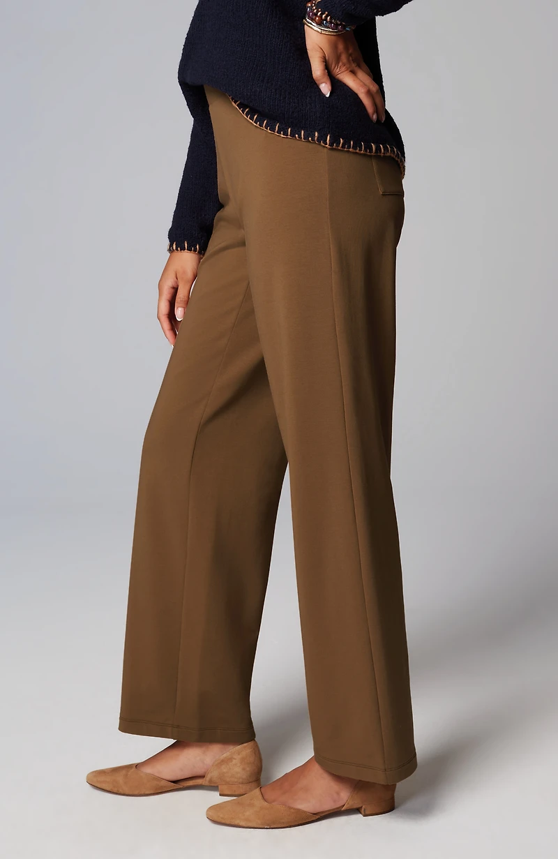 pure jill affinity pull-on wide-leg pants