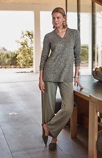 pure jill affinity pull-on wide-leg pants