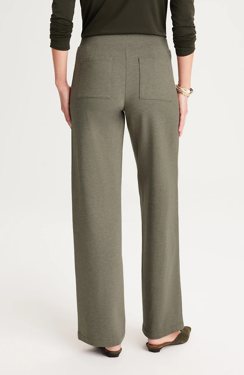 pure jill affinity pull-on wide-leg pants