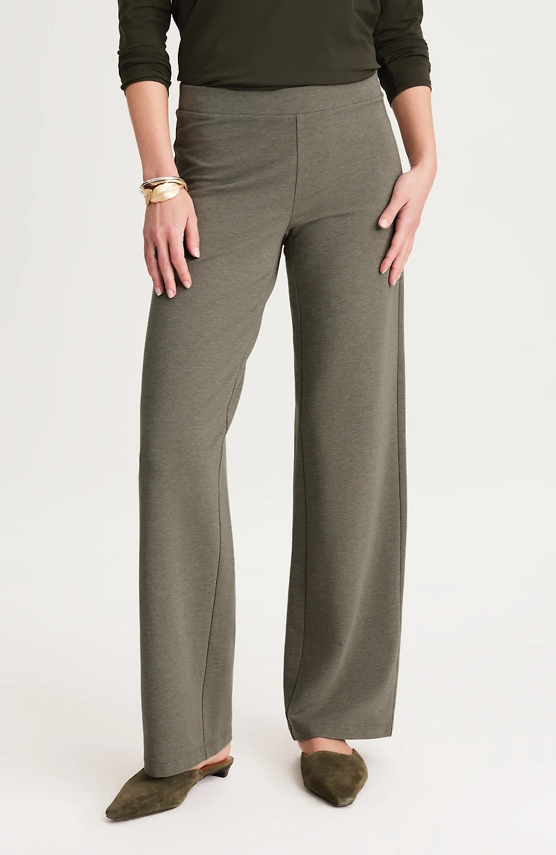 pure jill affinity pull-on wide-leg pants