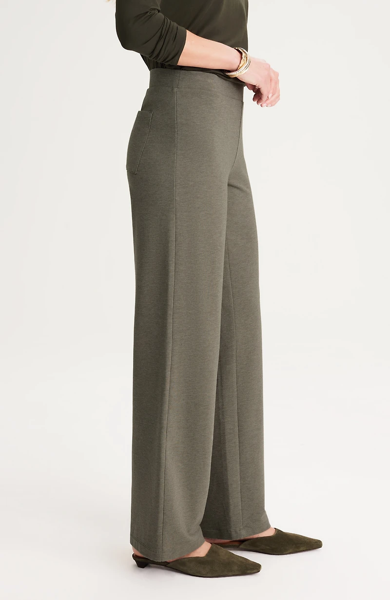 pure jill affinity pull-on wide-leg pants