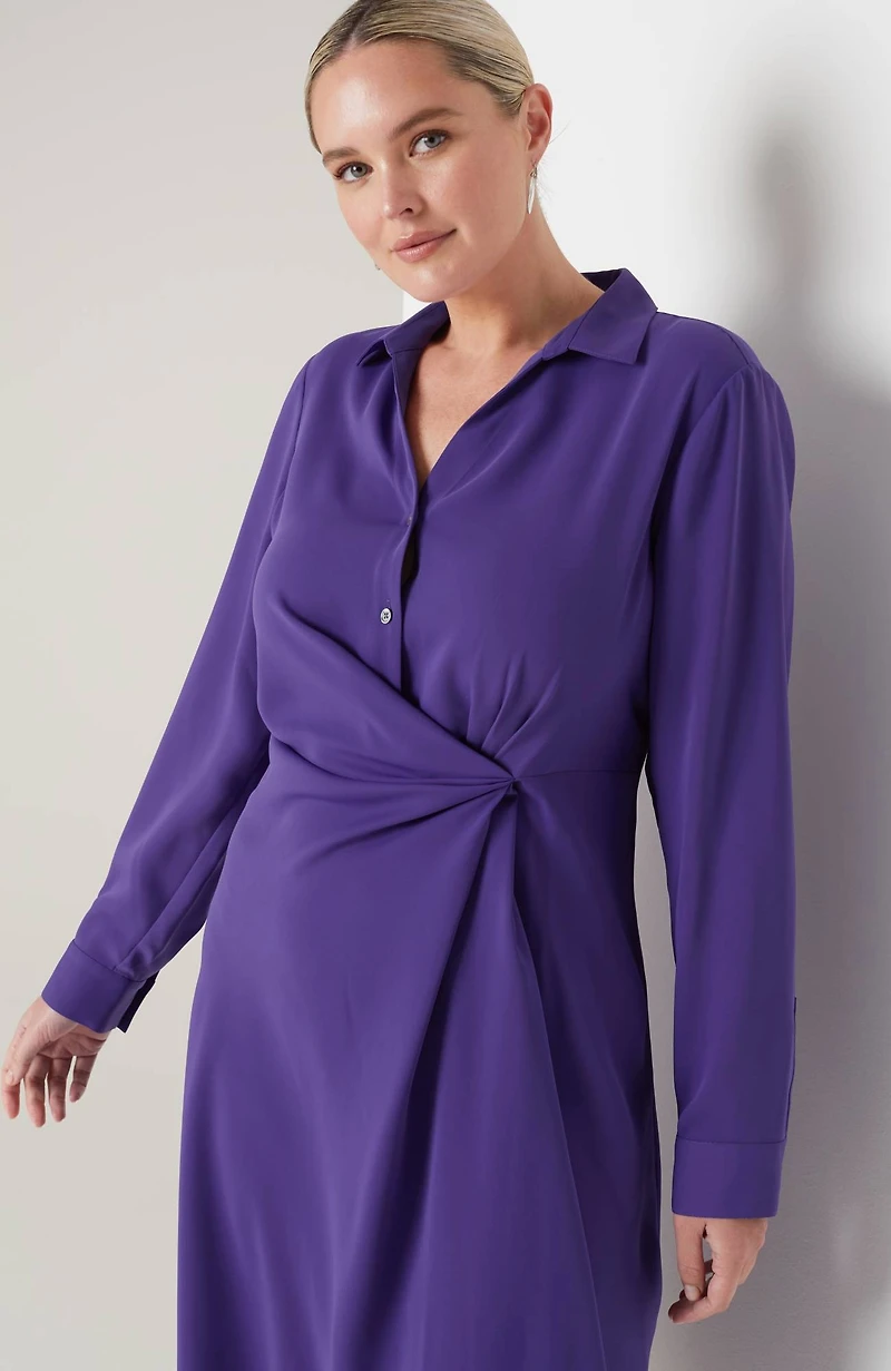 wearever twist-front shirtdress