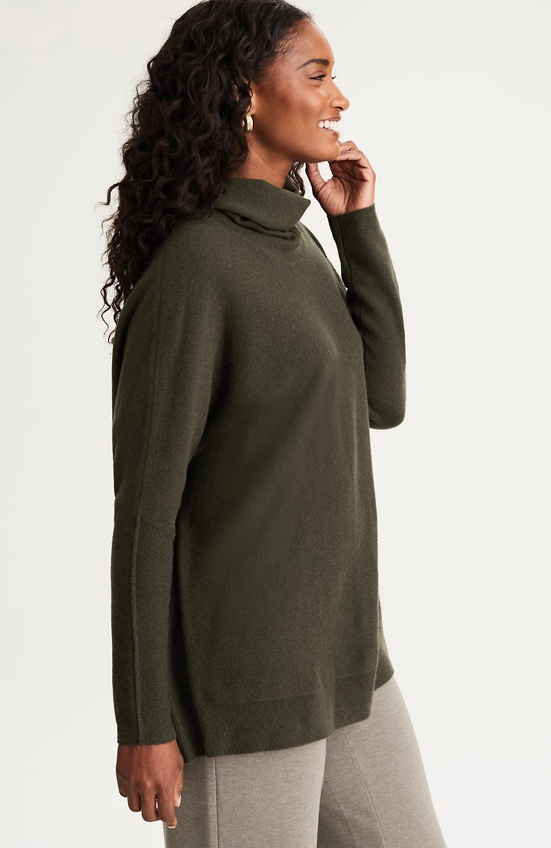 pure jill scrunch-neck recycled-cashmere sweater