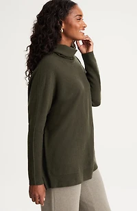 pure jill scrunch-neck recycled-cashmere sweater