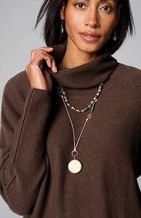 pure jill scrunch-neck recycled-cashmere sweater