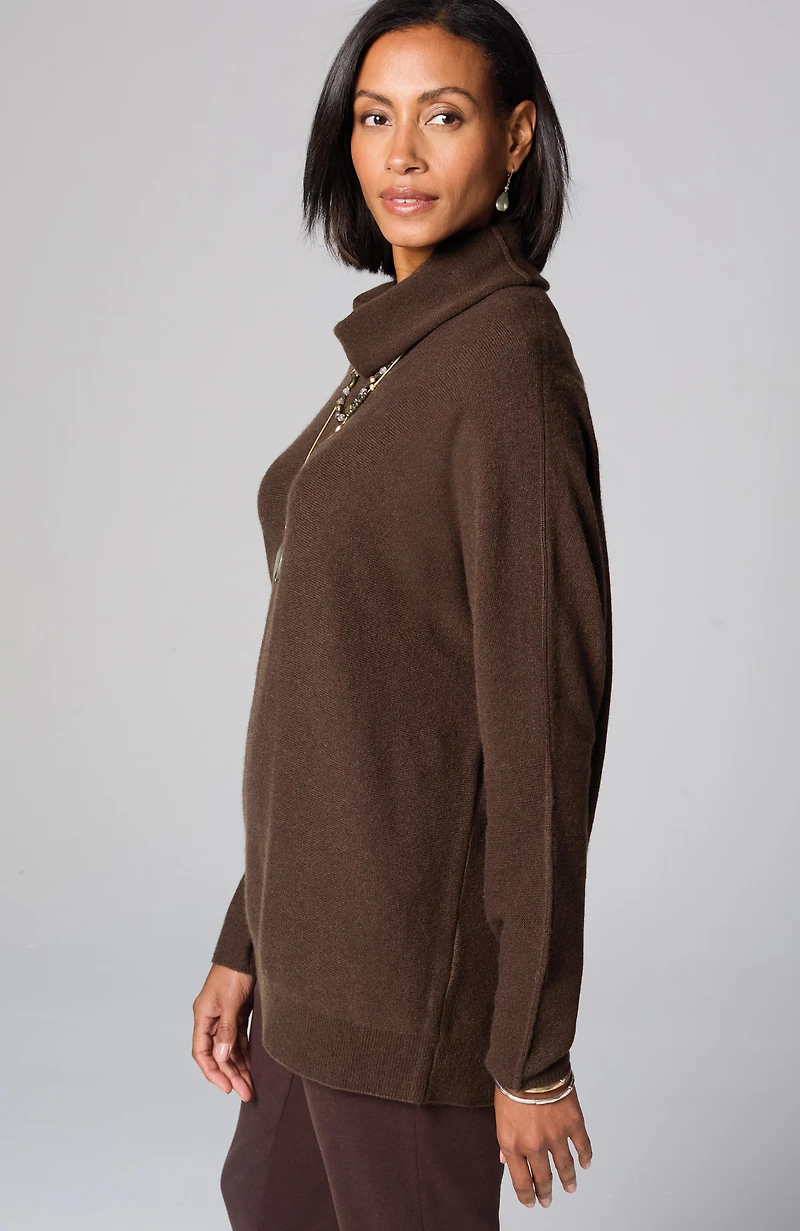 pure jill scrunch-neck recycled-cashmere sweater