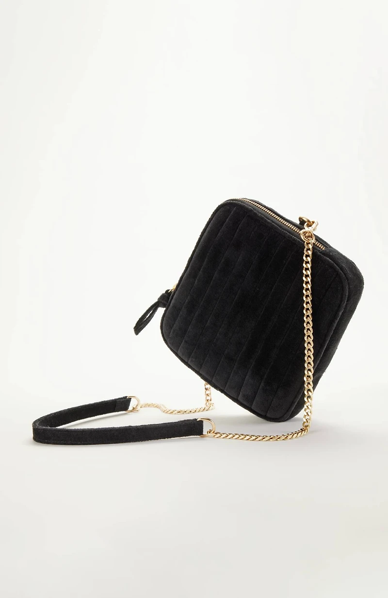 luxe velvet quilted purse
