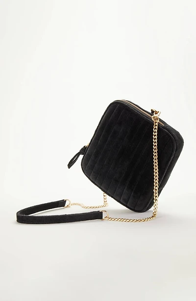 luxe velvet quilted purse