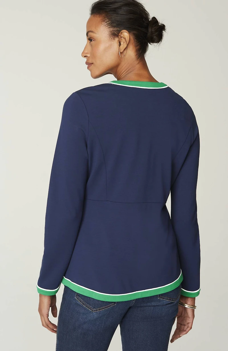 wearever double-face jersey contrast-trim jacket