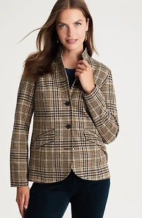 convertible-collar knit blazer