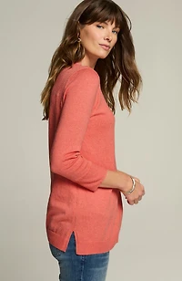 tweed pintucked pullover sweater