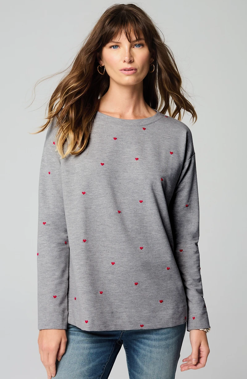 more love embroidered sweatshirt