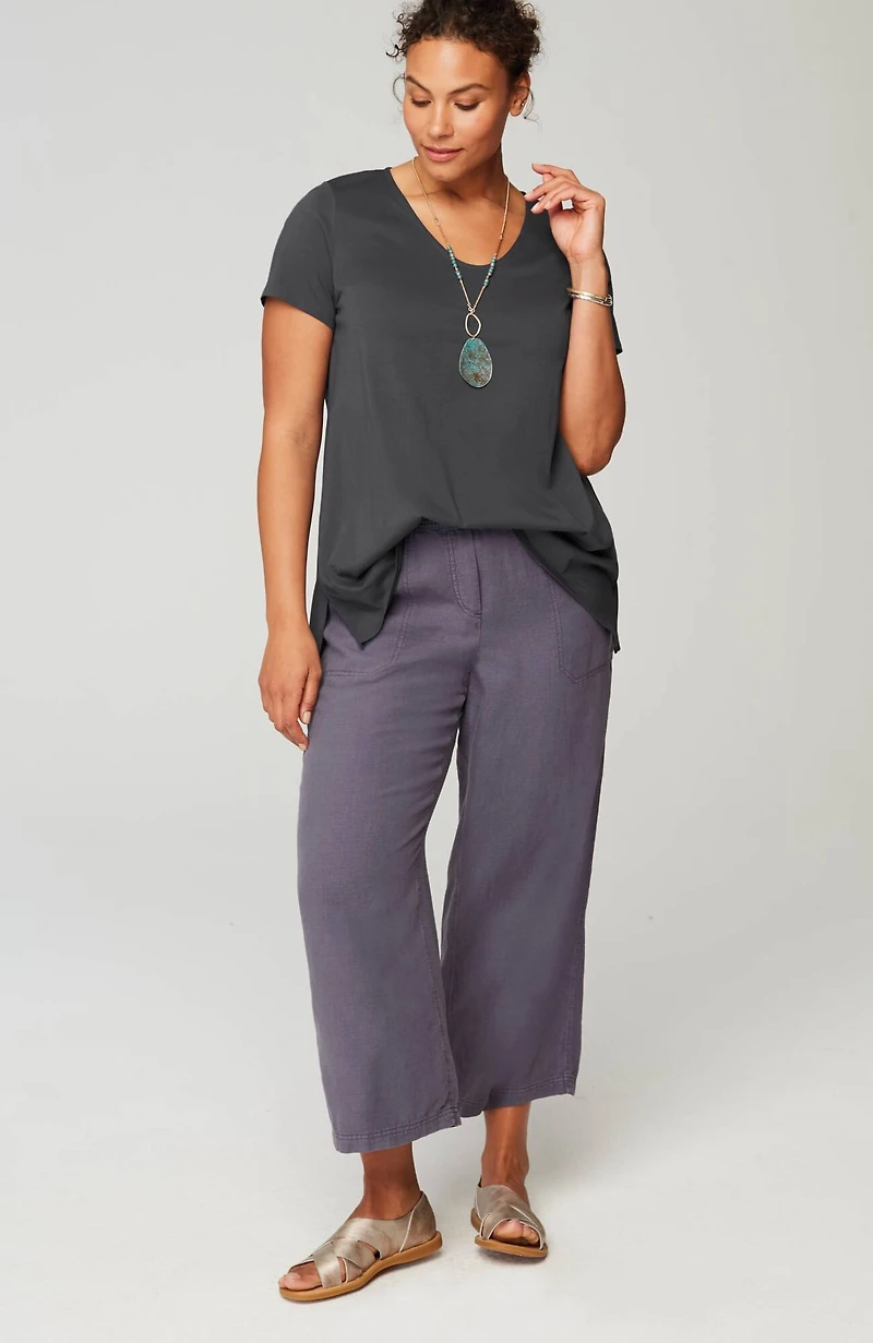 pure jill side-slit elliptical tee