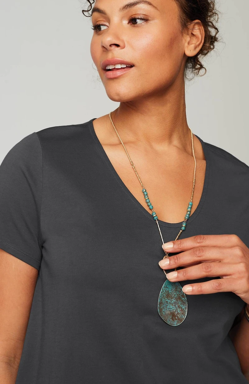 pure jill side-slit elliptical tee