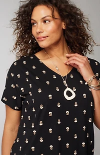pure jill soft-v-neck t-shirt dress
