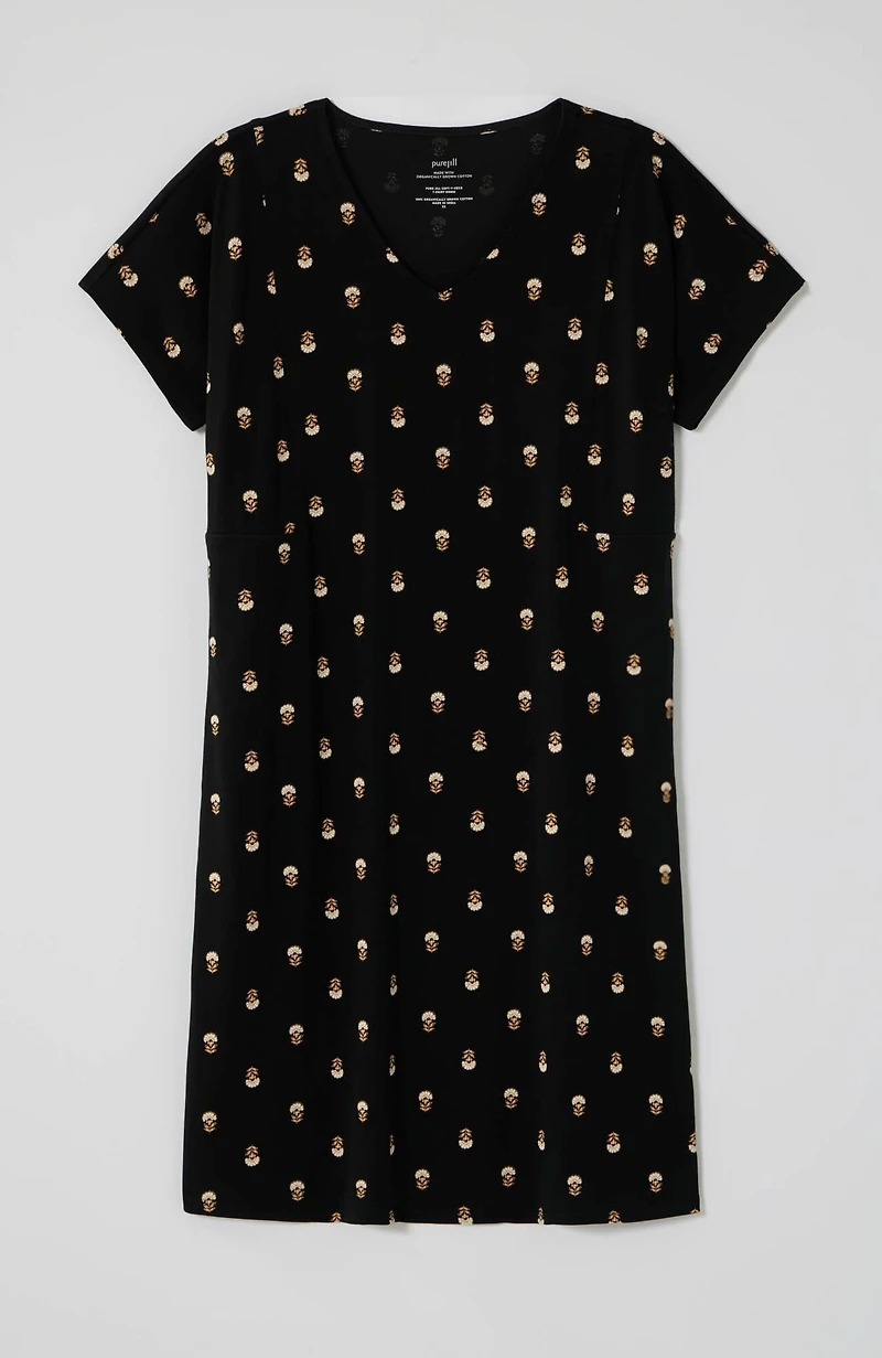pure jill soft-v-neck t-shirt dress