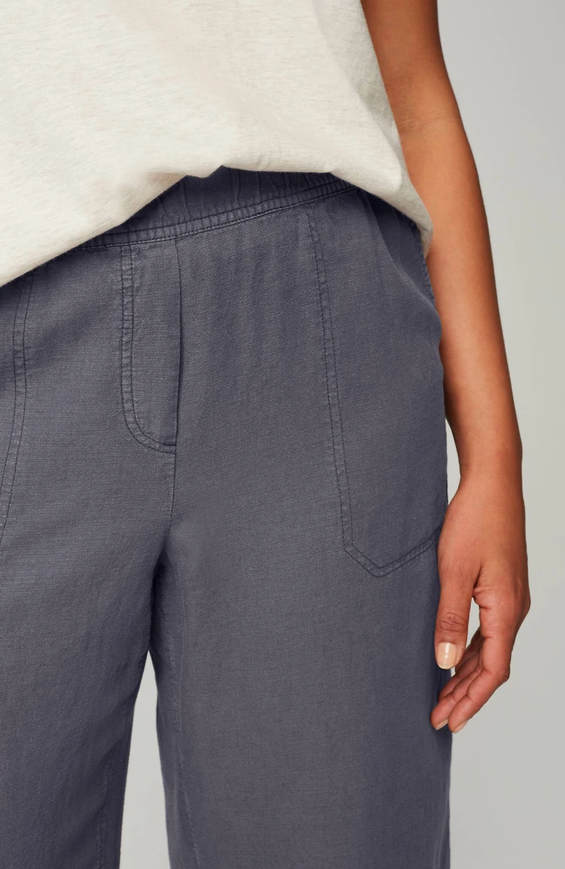 pure jill linen-blend wide-leg crops