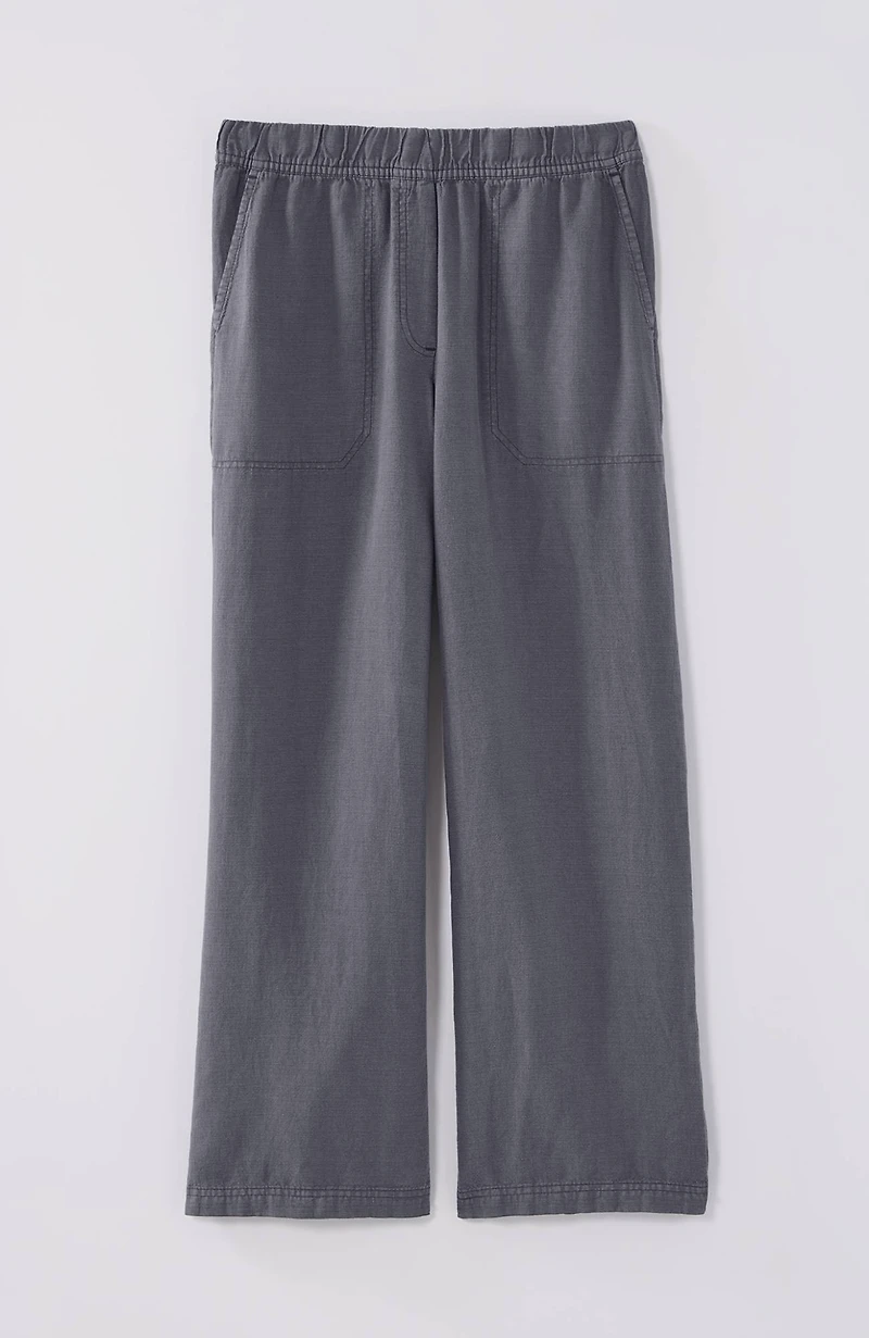 pure jill linen-blend wide-leg crops