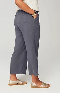 pure jill linen-blend wide-leg crops