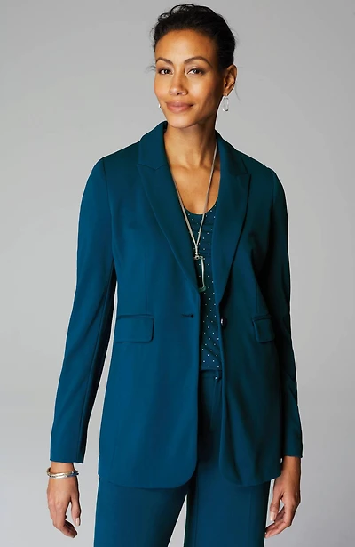 wearever double-face jersey notch-collared blazer
