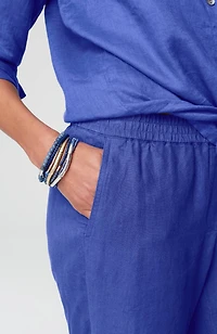 relaxed linen straight-leg pants