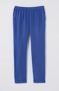 relaxed linen straight-leg pants