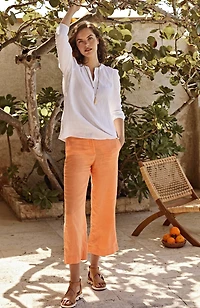 easy linen wide-leg crops