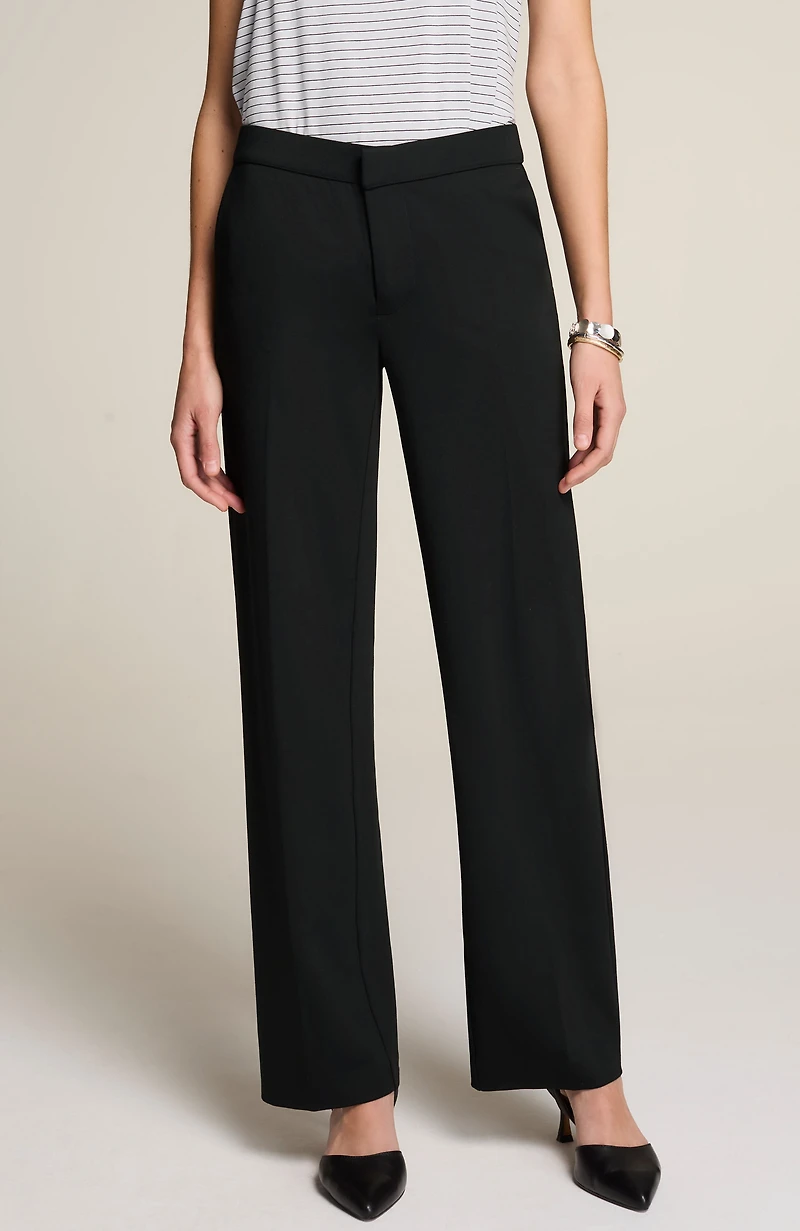 wearever polished-knit wide-leg trousers