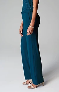 wearever polished-knit wide-leg trousers