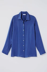 everyday linen button-front shirt