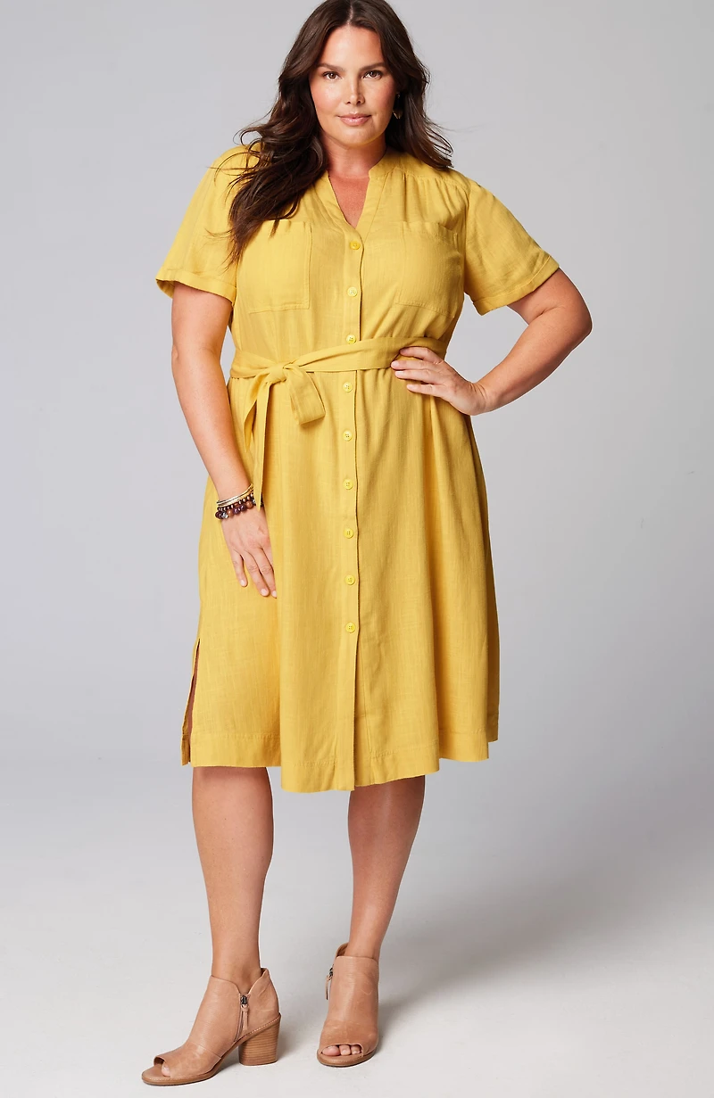 patch-pocket shirtdress