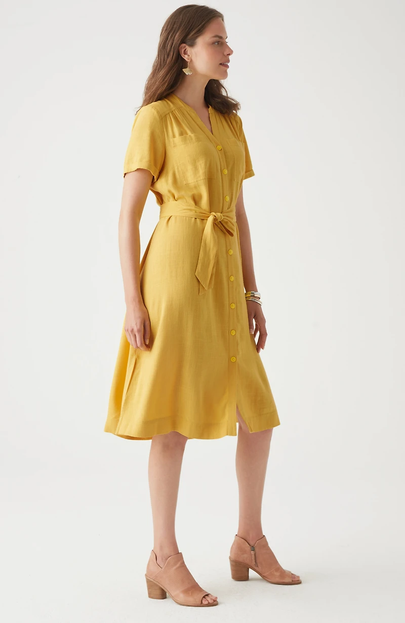 patch-pocket shirtdress