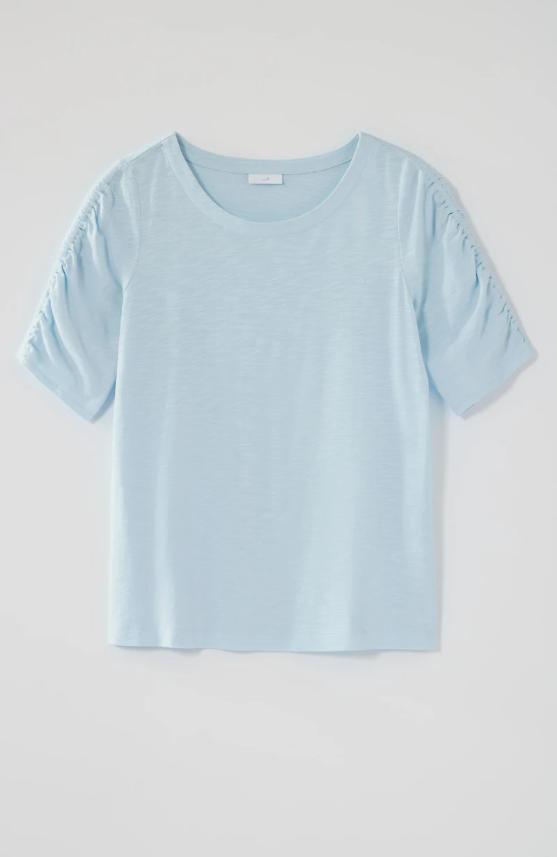 ruched-sleeve top