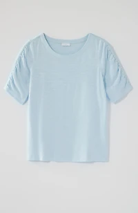 ruched-sleeve top