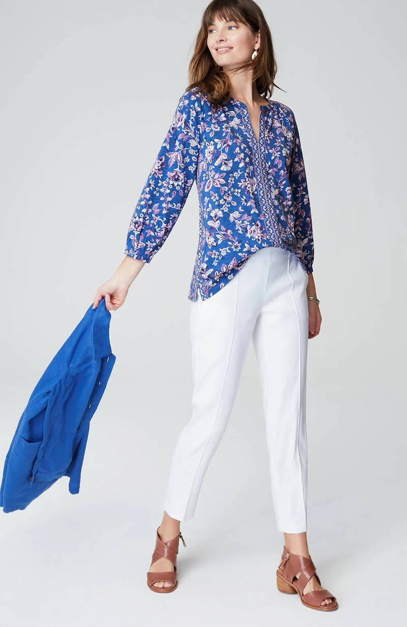 border-printed floral top