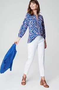 border-printed floral top