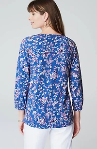 border-printed floral top