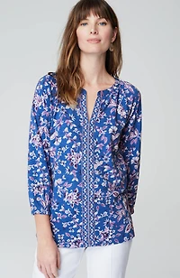 border-printed floral top