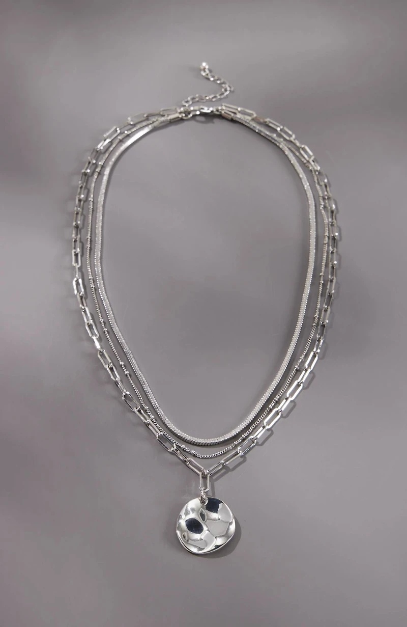 modern elements layered necklace