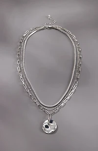 modern elements layered necklace